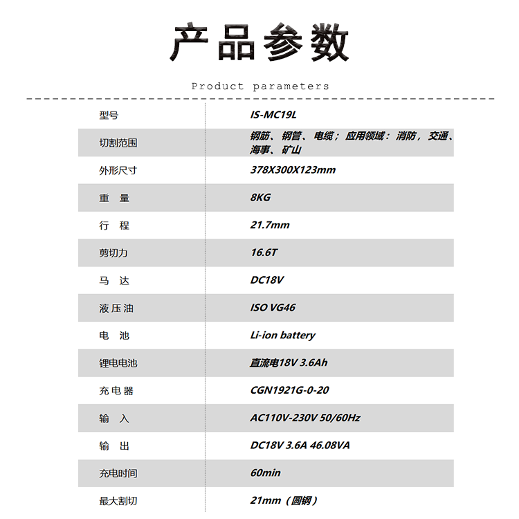 产品参数