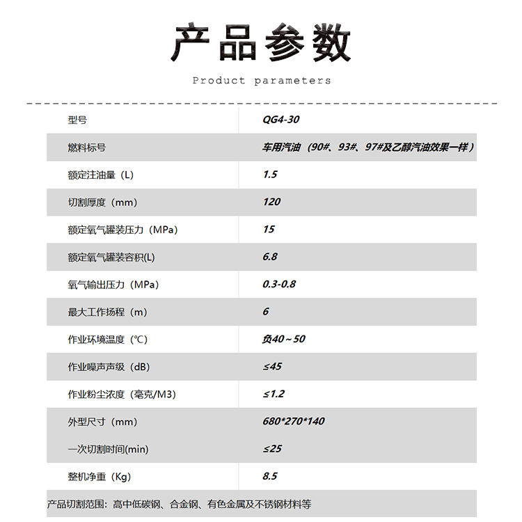 产品参数